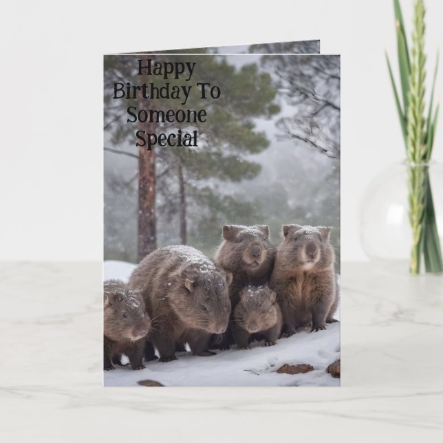 À Froid : Carte d'anniversaire Wombat (Devant)