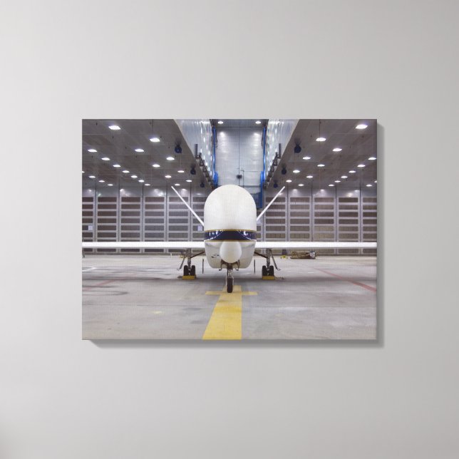A front view of a Global Hawk unmanned aircraft Canvas Print (Front)