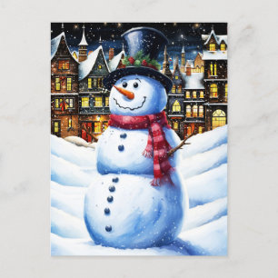 A FROSTY CHRISTMAS EVE POSTCARD