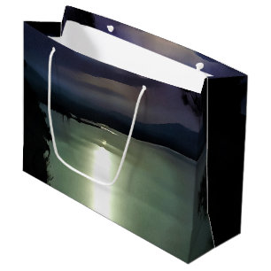 A Full Moon Reflecting On The Aegean Nautical Art Large Gift Bag