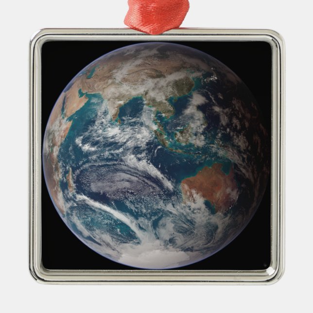 A full view of Earth showing global data Metal Ornament (Front)