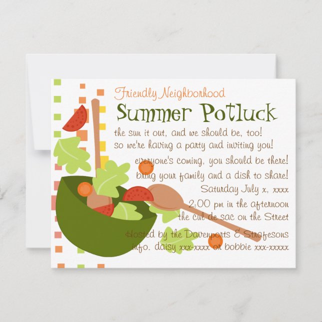 A fun and delicious salad invitation (Front)