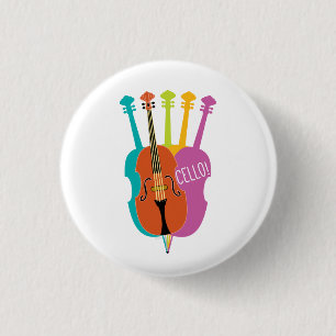 A Fun and Modern Way to Say Hello Cello 1 Inch Round Button