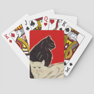 A fun cats kittens playful deck red white black playing cards