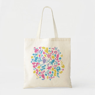 A fun colourful pastel colours shapes tote bag