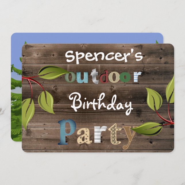 A Fun Outdoor Birthday Party Invitation (Front/Back)