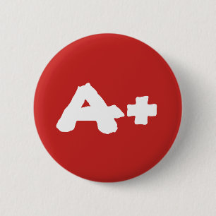 A+ Funky Blood Type Group Button