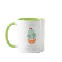 A funny and cute cactus mug