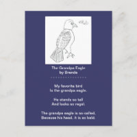 A Funny Bald Eagle Poem Postcard, Grandpa Eagle