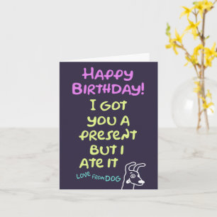 A funny birthday card from dog, editable message