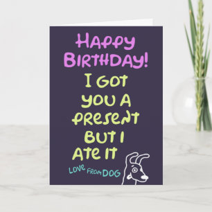 A funny birthday card from dog, editable message