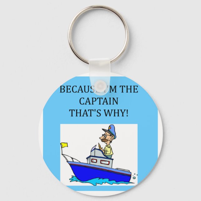 a funny boating captain joke keychain (Front)