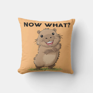 A funny Capybara Throw Pillow