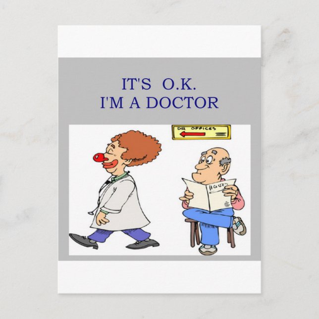 a funny doctor joke postcard (Front)