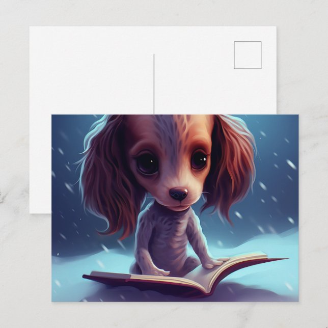 A funny dog that binds. postcard (Front/Back)