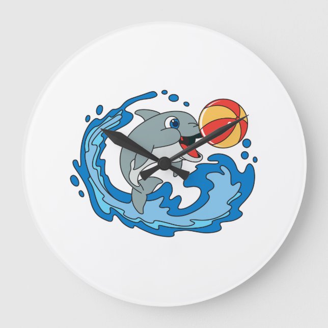 A funny dolphin wall clock as a gift (Front)