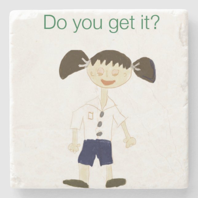 a funny girl cartoon coaster (Front)