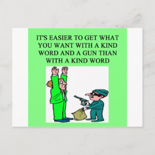a funny gun proverb postcard