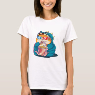 A funny hamster wearing glasses eats popcorn T-Shirt