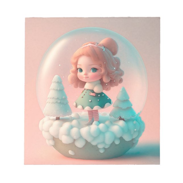 A funny little doll on a cloud  notepad (Front)