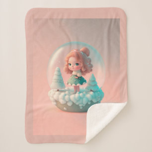A funny little doll on a cloud  sherpa blanket
