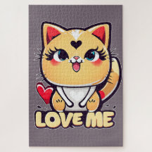 A funny, love-filled chibi cat