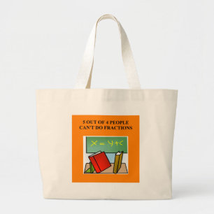 a funny math joke large tote bag