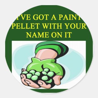 a funny paintball design classic round sticker