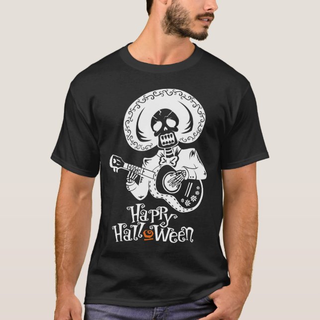 A Funny Skeleton Playing Guitar, White Version 2/2 T-Shirt (Front)