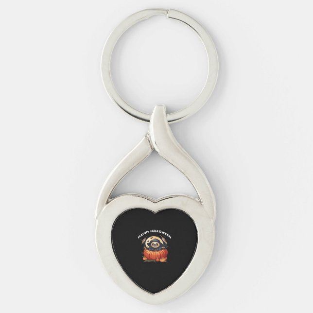 A funny sloth celebrating Halloween Essential T-Sh Keychain (Front)