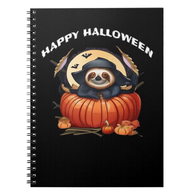 A funny sloth celebrating Halloween Essential T-Sh Notebook (Front)