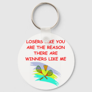 a funny winners and losers joke keychain