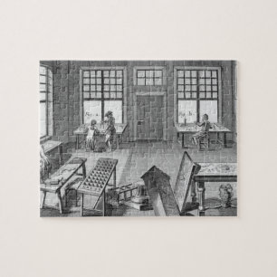 A furniture inlayer's workshop, from the 'Encyclop Jigsaw Puzzle