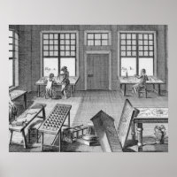 A furniture inlayer's workshop, from the 'Encyclop