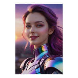 A Futuristic Sunset Portrait Poster