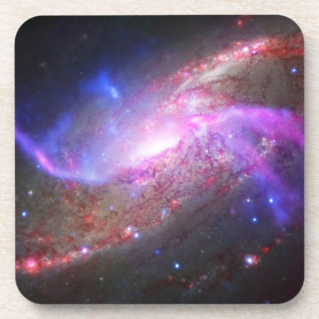 A Galactic Light Show In Spiral Galaxy Ngc 4258. Coaster (Front)