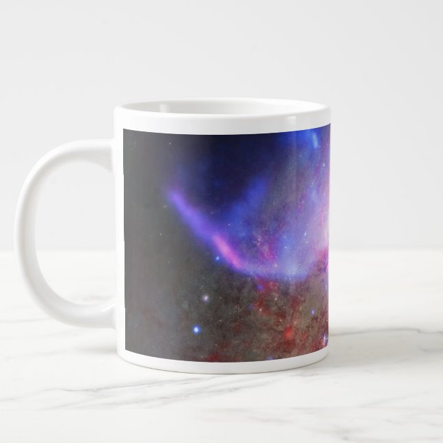 A Galactic Light Show In Spiral Galaxy Ngc 4258. Large Coffee Mug (Left)