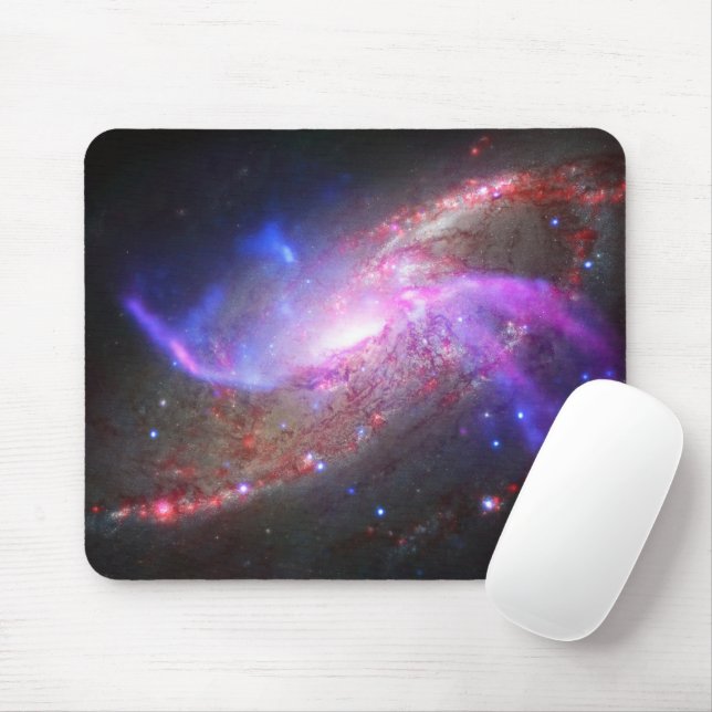 A Galactic Light Show In Spiral Galaxy Ngc 4258. Mouse Pad (With Mouse)