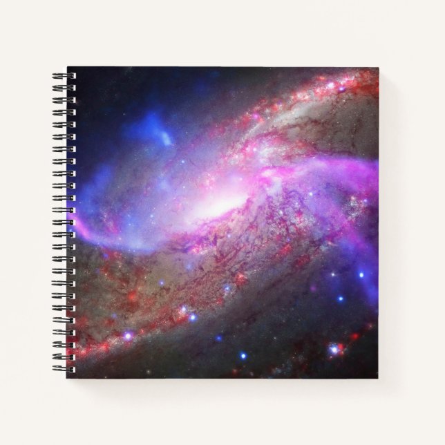 A Galactic Light Show In Spiral Galaxy Ngc 4258. Notebook (Front)