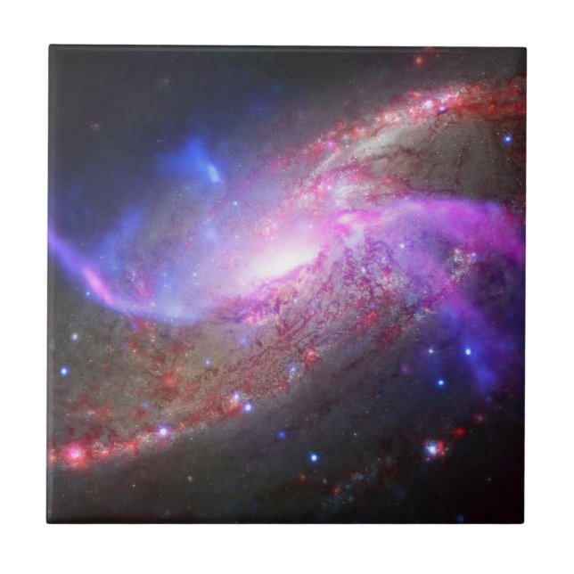 A Galactic Light Show In Spiral Galaxy Ngc 4258. Tile (Front)