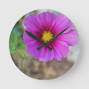 A Galaxy Inside a Flower Round Clock