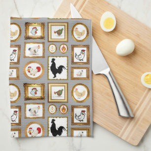 A GALLERY OF CHICKENS KITCHEN TOWEL