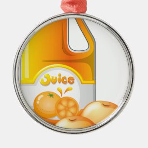 A gallon of orange juice metal ornament