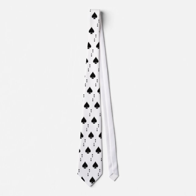 A Gambler Tie! The Ace of Spades repeat design. Tie (Front)
