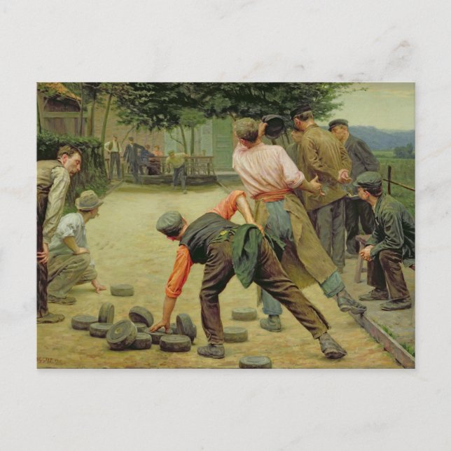 A Game of Bourles in Flanders, 1911 Postcard (Front)
