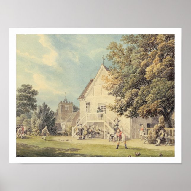 A Game of Bowls on the Bowling Green outside the B Poster (Front)