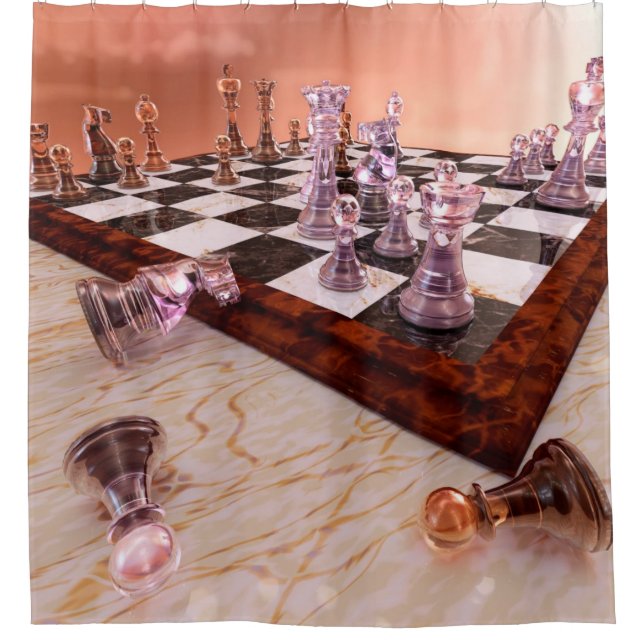A Game of Chess Shower Curtain (Front)