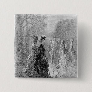 A Game of Croquet 2 Inch Square Button