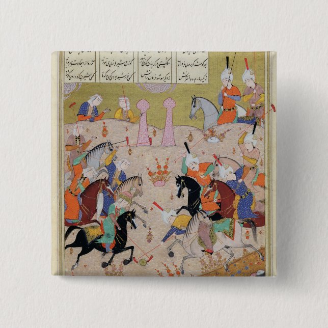 A Game of Polo 2 Inch Square Button (Front)