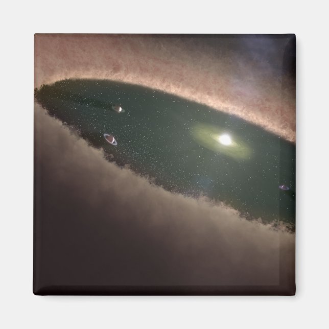 A gap in a protoplanetary, or planet-forming magnet (Front)